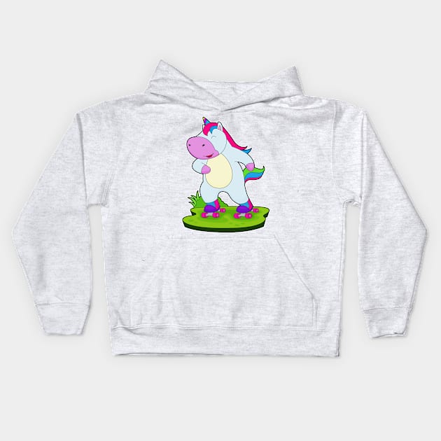 Unicorn Inline skating Roller skates Kids Hoodie by Markus Schnabel